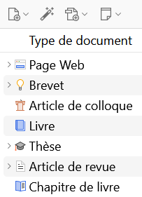 Les différents types de documents